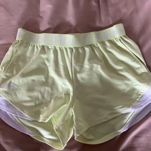 neon yellow under armor shorts
